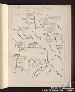 Wilton Hovse. Sections of the Movldings.