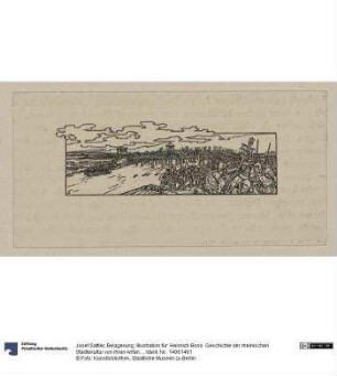 Belagerung. Illustration für: Heinrich Boos. Geschichte der rheinischen Städtekultur von ihren Anfängen bis zur Gegenwart mit besonderer Berücksichtigung der Stadt Worms. Berlin: Stargardt 1897
