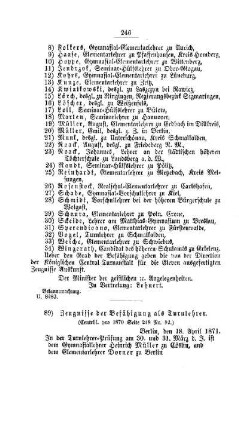 Zeugnisse der Befähigung als Turnlehrer : [III. Seminarien, Bildung der Lehrer und deren persönliche Verhältnisse]