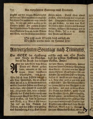 730-742, Am vierzehnten Sonntage nach Trinitatis
