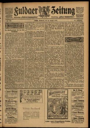 Zweite Ausgabe vom Mittwoch, den 12. August 1903.