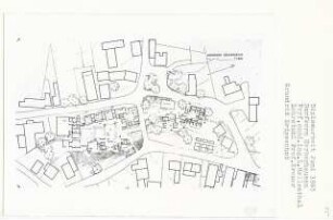 Dorfkern, Göttingen-Herberhausen (Diplomarbeit bei Willy Kreuer): Grundriss Erdgeschoss 1:200