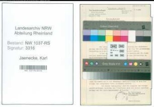 Entnazifizierung Karl Jaenecke , geb. 23.07.1893 (Schulrektor)