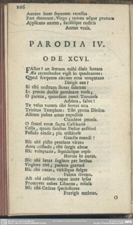 Parodia IV. Ode XCVI.