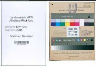 Entnazifizierung Hermann Boehmer , geb. 22.09.1893 (Verwaltungssekretaer)