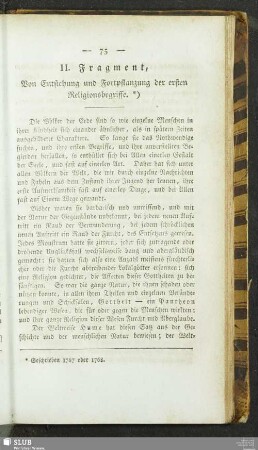 II. Fragment, Von Entstehung und Fortpflanzung der ersten Religionsbegriffe