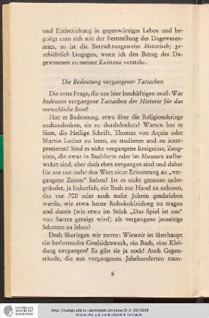 Die Bedeutung vergangener Tatsachen