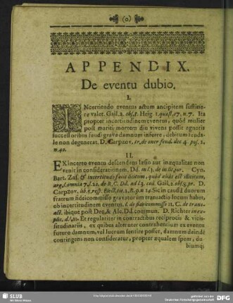 Appendix. De eventu dubio