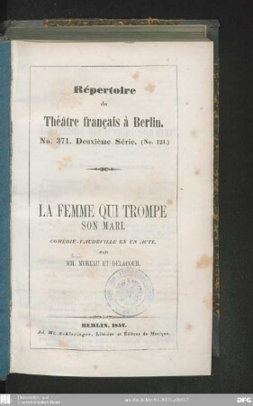 La femme qui trompe son mari : comédie-vaudeville en un acte