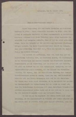Schreiben von Ludwig Haas an Prinz Max von Baden; Programmatik der Heidelberger Vereinigung, Einladung von englischen Pazifisten