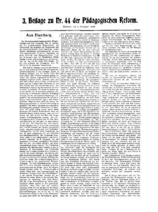 Aus Hamburg : 3. Beilage zu Nr.44 der Pädagogischen Reform