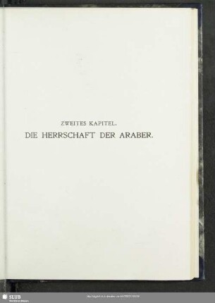 Zweites Kapitel. Die Herrschaft Der Araber