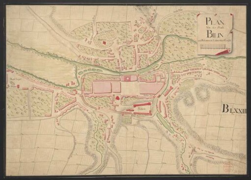 Plan von der Stadt Bilin aus Böhmen in Leitmeritzer Craysse