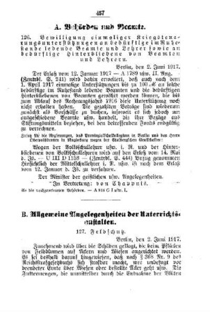 Feldschutz : [B. Allgemeine Angelegenheiten der Unterrichtsanstalten]