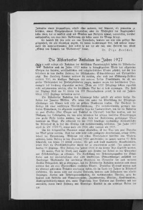 Die Alsterdorfer Anstalten im Jahre 1927