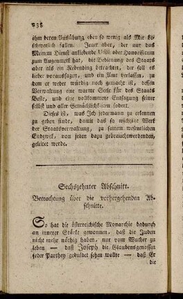 Sechszehnter Abschnitt. Betrachtung über die vorhergehenden Abschnitte.
