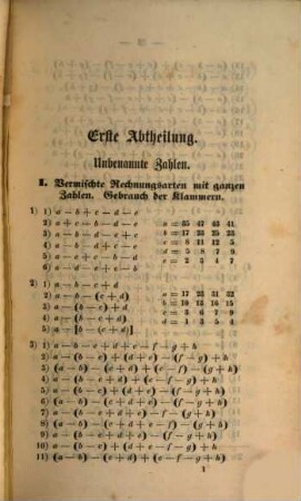 Sammlung der Aufgaben aus der Arithmetik u. Algebra : zu drei Theilen, Thl. 1