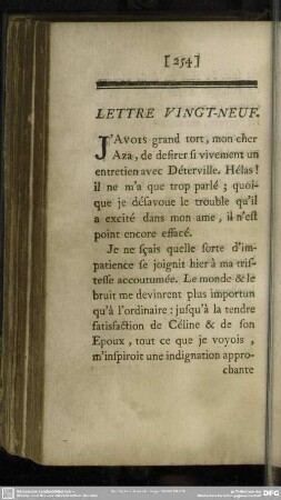 Lettre Vingt-Neuf