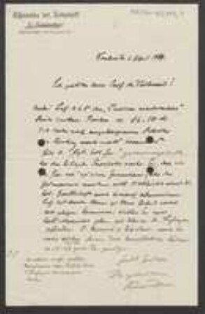 Brief von Andreas Kneucker an Franz Vollmann