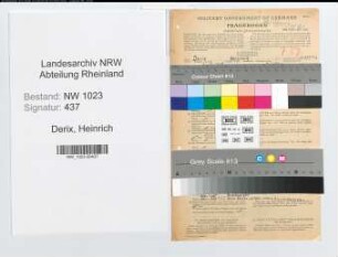 Entnazifizierung Heinrich Derix , geb. 31.10.1905 (Krankenpfleger)