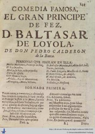 El Gran Principe de Fez, Don Baltasar de Loyola.