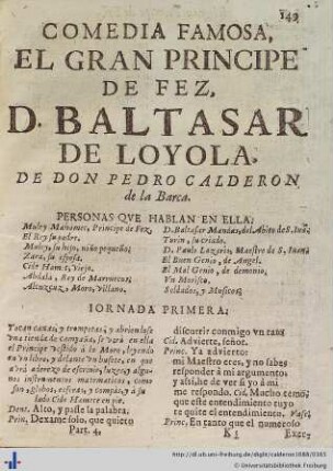 El Gran Principe de Fez, Don Baltasar de Loyola.