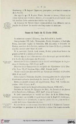 Séance du Comité du 15 février 1869