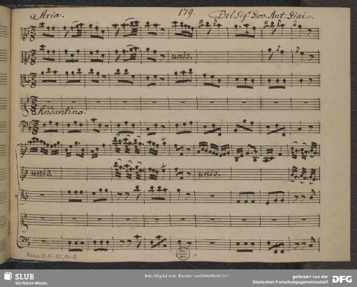 Adriano in Siria. Excerpts - Mus.1-F-82,14-9 : S, strings, bc