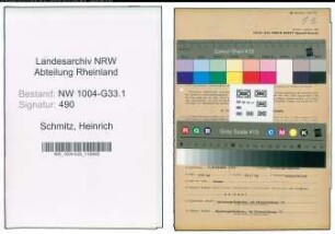Entnazifizierung Heinrich Schmitz , geb. 06.11.1903 (Lehrer)