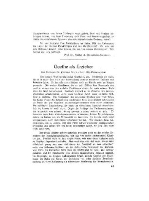 Goethe als Erzieher