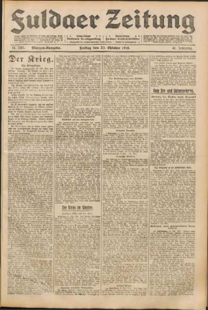 Ausgabe vom Freitag, den 23. Oktober 1914.
