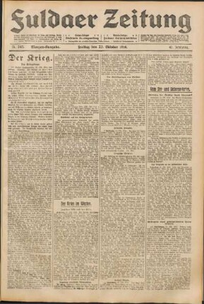 Ausgabe vom Freitag, den 23. Oktober 1914.