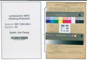 Entnazifizierung Karl Georg Speith , geb. 05.05.1908 (Ingenieur)