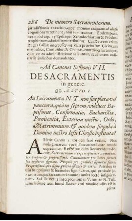 De Sacramentis in genere.