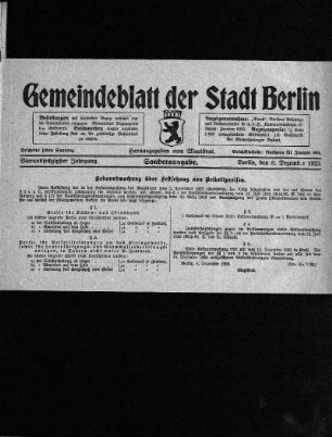 Sonderausgabe, 8. Dezember 1923