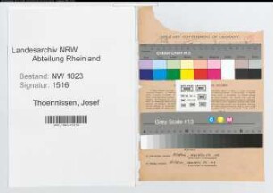 Entnazifizierung Josef Thoennissen , geb. 02.02.1896 (Rektor)