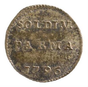 Münze, 5 Soldi, 1796