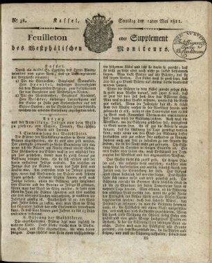 No. 38, Sonntag den 12ten Mai 1811