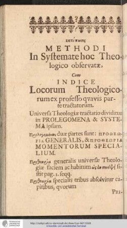 METHODI In Systemate hoc Theologico observatae, ...