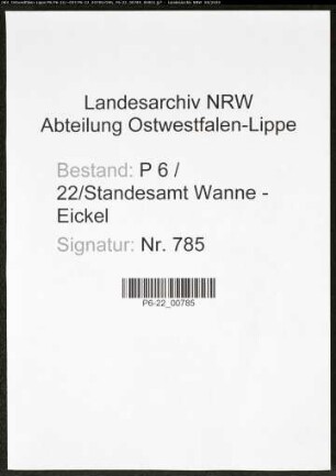 Namensverzeichnis Wanne - Eickel, Todesfälle
