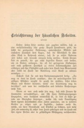 Erleichterung der häuslichen Arbeiten