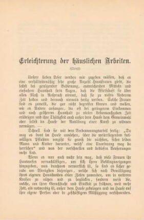 Erleichterung der häuslichen Arbeiten