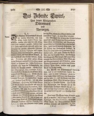 Das Zehende Capitel, Von denen Königreichen Dännemarck und Norwegen.