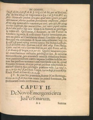 Caput II. De Novo Emergenti circa Jus Personarum.