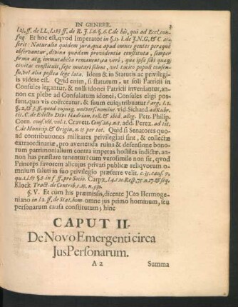 Caput II. De Novo Emergenti circa Jus Personarum.