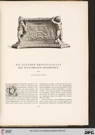 Die kleinen Bronzegeräte der italienischen Renaissance