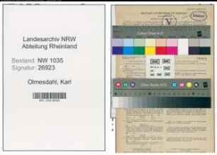 Entnazifizierung Karl Olmesdahl , geb. 17.10.1903 (Kaufmaennischer Angestellter)