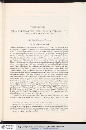 Vierter Teil. Die Aufhebung der Gesellschaft Jesu (1765-1773) - Das Ende der Debatte?