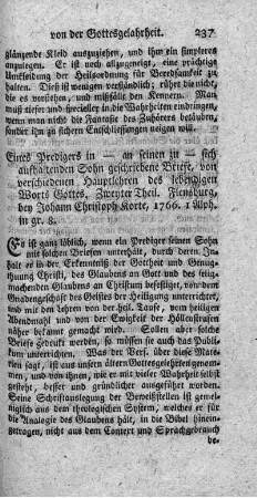 Eines Predigers in - an seinen zu - sich aufhaltenden Sohn geschriebene Briefe. T.2.