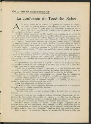 La confesión de Teodulio Sabot